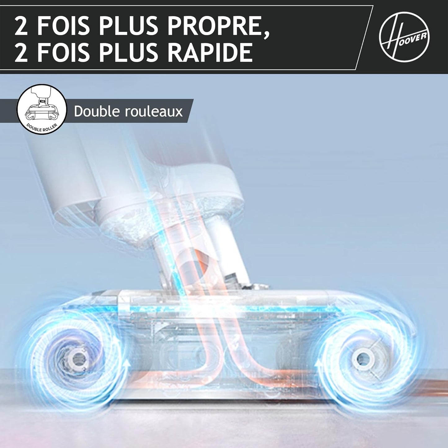 Hoover HW500 aspirateur sans fil laveur 230W, rouleaux, détection, auto-nettoyage