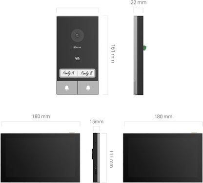 EZVIZ HP7 interphone vidéo 2K, écran tactile 7", RFID, WiFi dual-band, étanche