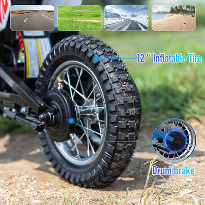 EVERCROSS EV12M Pro moto enfant 300W, LED, Bluetooth, autonomie 15km