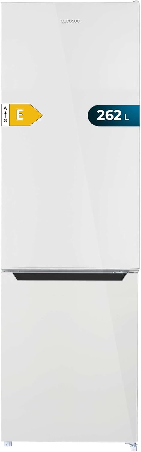 Cecotec réfrigérateur CoolMarket Combi 262L blanc, classe E, LED, verre, contrôle