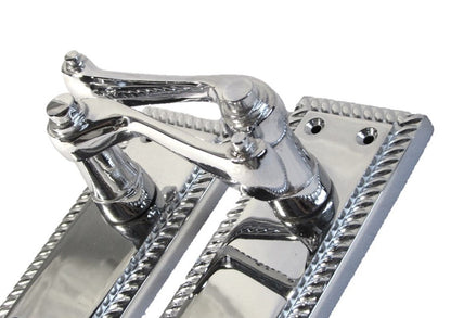 Poignées de porte à levier style géorgien avec bord cordé - Chrome 110 mm x 50 mm