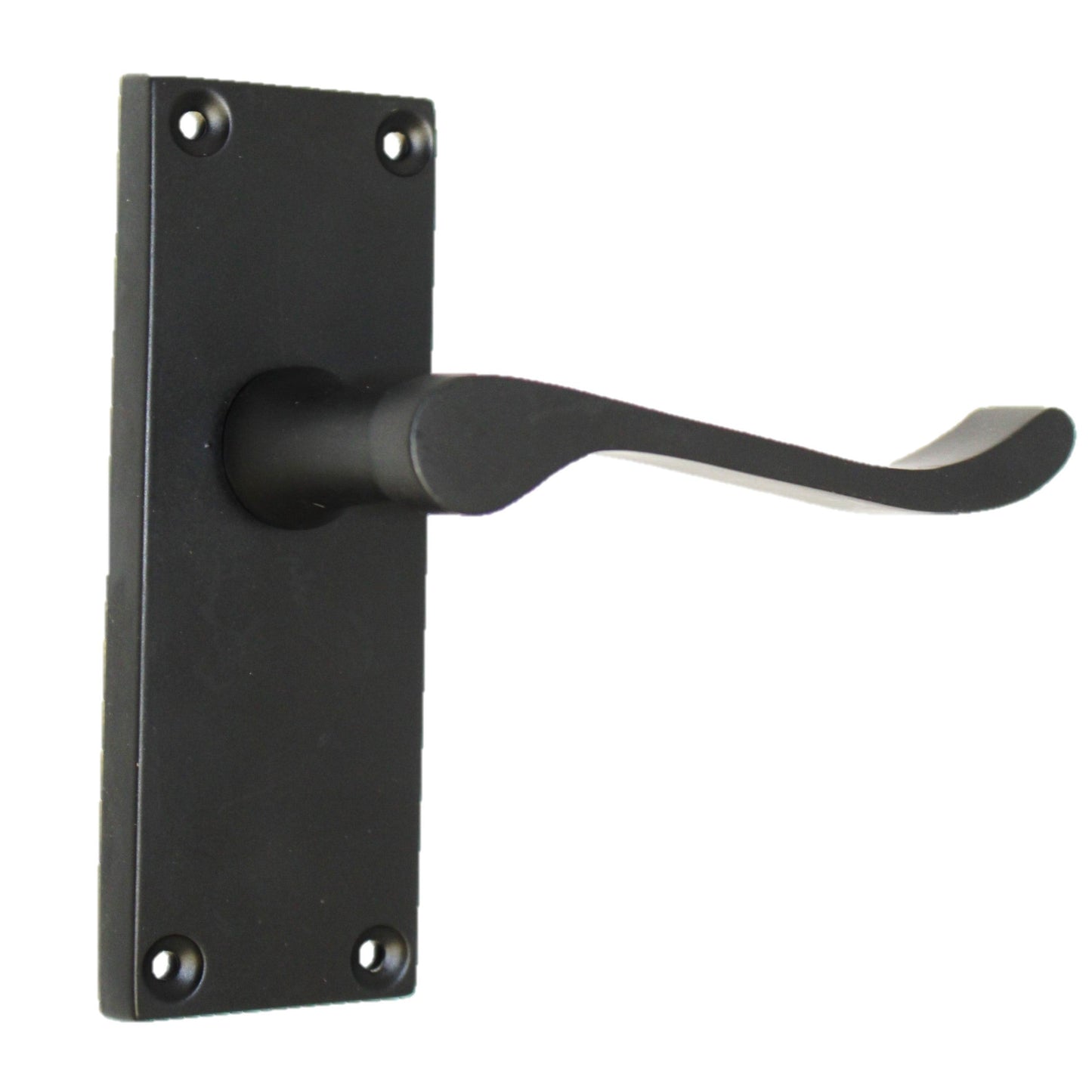 Poignées de porte à levier à défilement et loquet interne - Noir mat, 1/4/6 paires