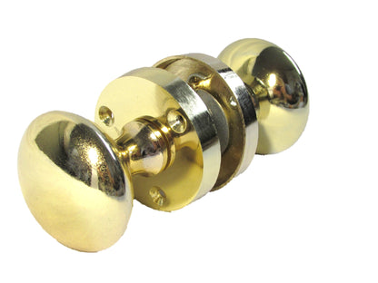 Boutons de porte ronds victoriens à mortaise à ressort - Laiton 56 mm