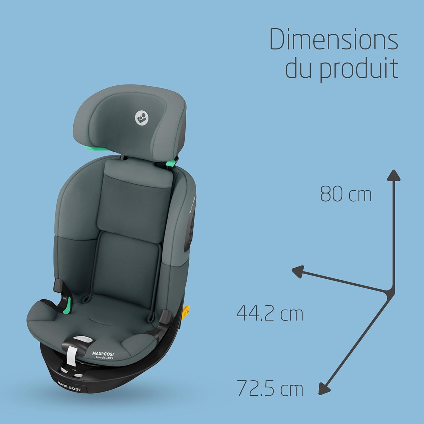Maxi-Cosi Emerald 360 S i-Size, siège-auto pivotant 0-12 ans, G-CELL, 4 inclinaisons