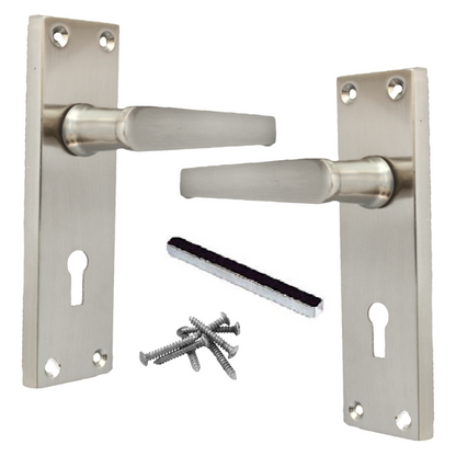 Poignées de porte à levier droit - Satin 150 x 40 mm