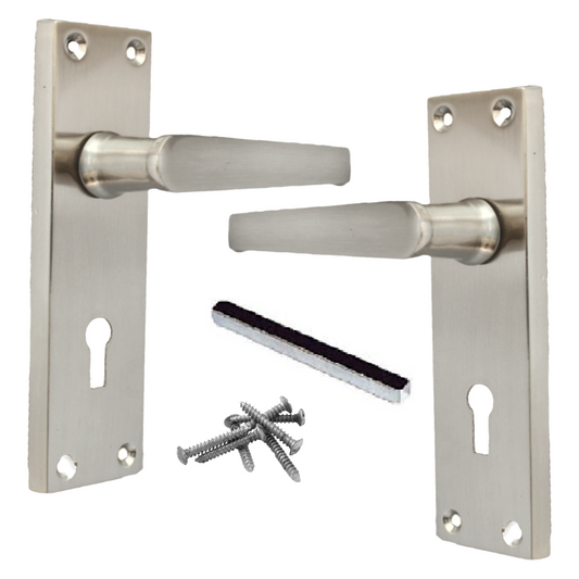 Poignées de porte à levier droit - Satin 150 x 40 mm