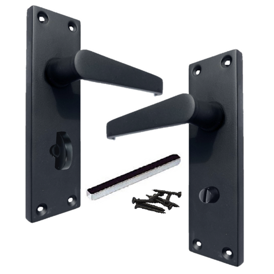 Poignées de porte droites pour baignoire - Noir mat 150 x 40 mm