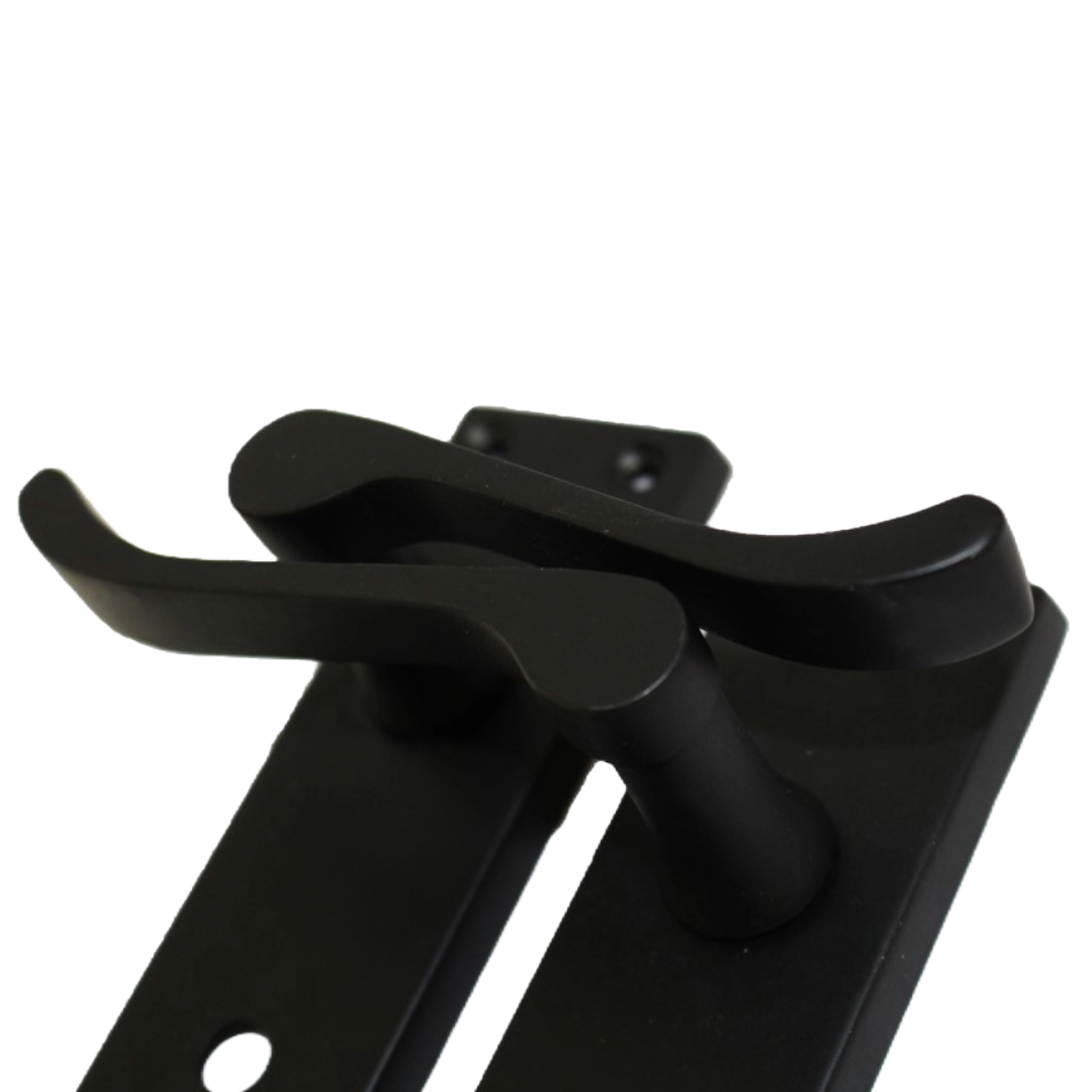 Poignées de porte victoriennes à levier et serrure de salle de bain - Noir mat, paquet de 150 x 40 mm