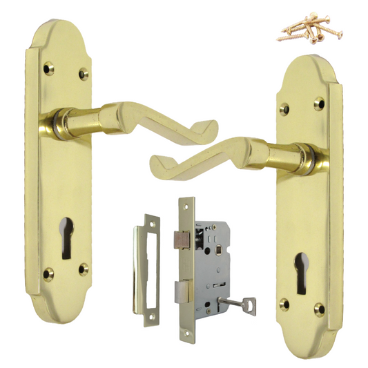 Serrure de porte Epsom à levier style victorien - Pack laiton
