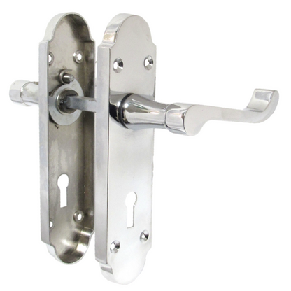 Poignée de porte Epsom à clé et levier de défilement - Chrome poli