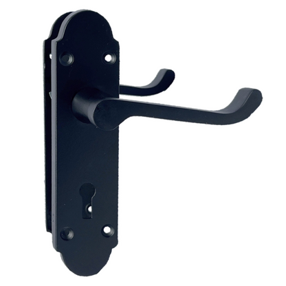 Poignée de porte Epsom à clé et levier de défilement - Pack Chrome noir mat