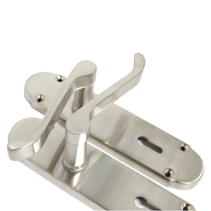 Poignées de porte Epsom à clé et levier de défilement - Pack satiné