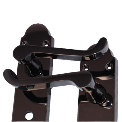 Poignée de porte Epsom pour salle de bain, serrure à levier à défilement - Charnières en nickel noir