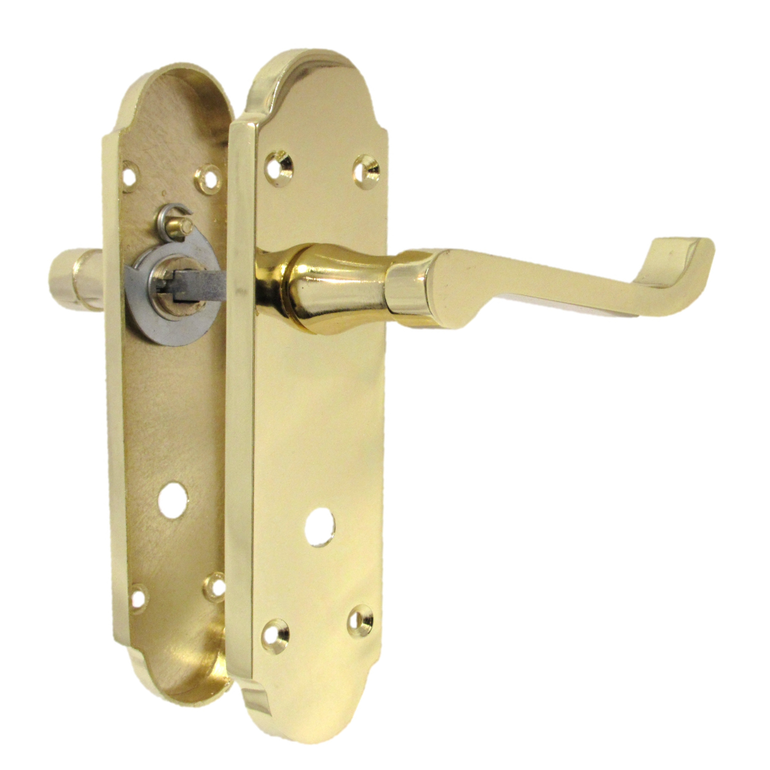Poignée de porte Epsom pour salle de bain, serrure à levier à défilement - Charnières en laiton