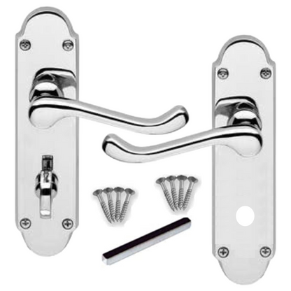 Poignée de porte Epsom en chrome poli, serrure de salle de bain, style victorien, 1/4/6 paires