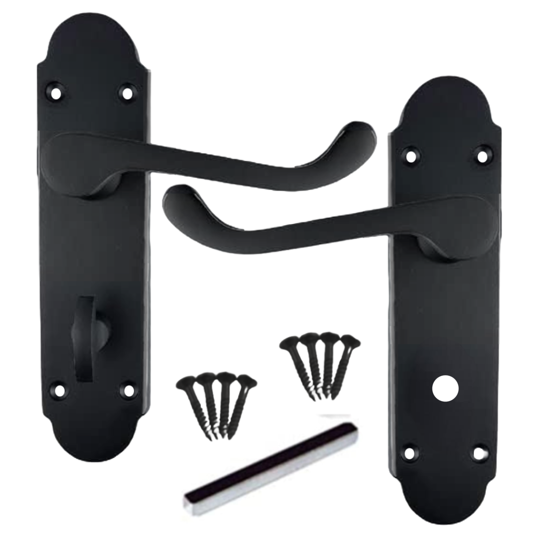 Poignée de porte Epsom noire mate pour salle de bain, lot de 1, 4 ou 6 paires