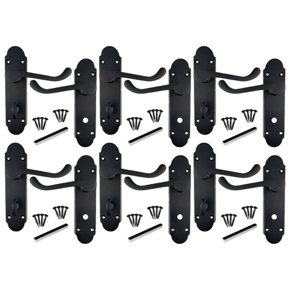 Poignée de porte Epsom noire mate pour salle de bain, lot de 1, 4 ou 6 paires