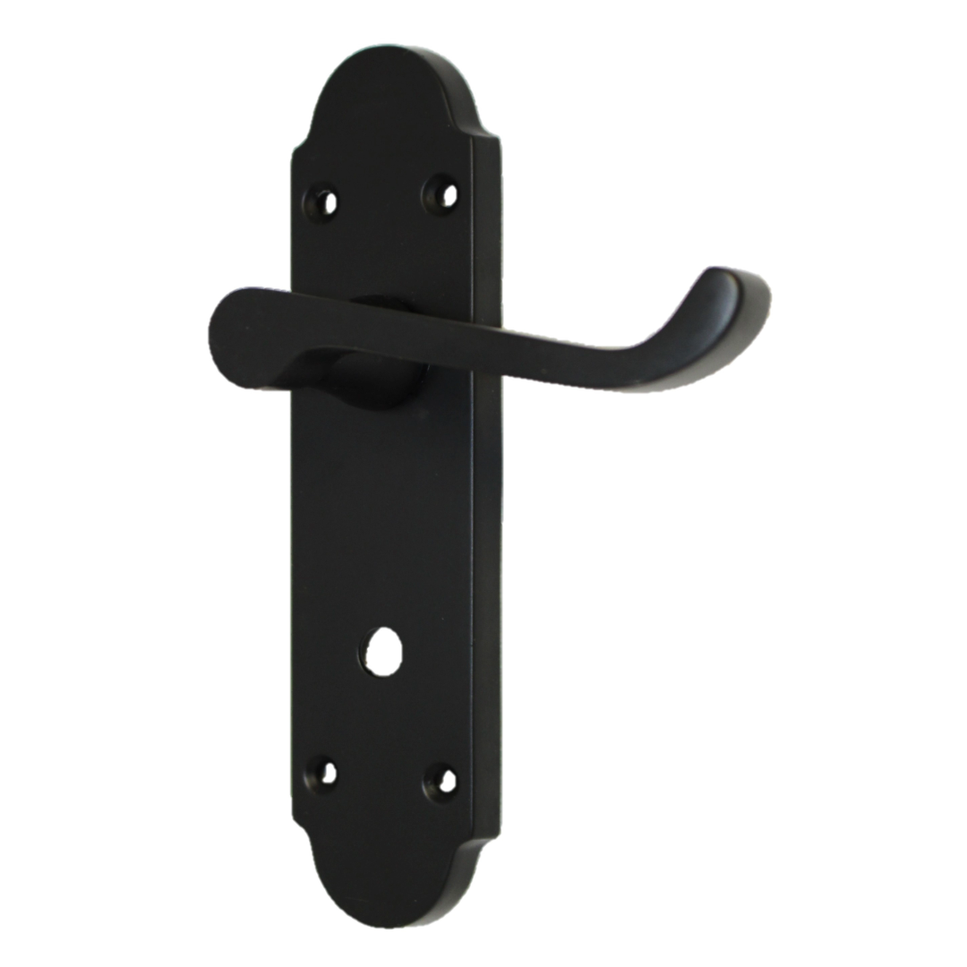 Poignée de porte Epsom pour salle de bain, levier à défilement, noir mat