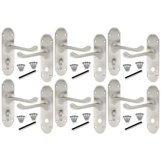 Poignée de salle de bain à volutes victoriennes, finition satinée, lot de 1, 4 ou 6 paires, Epsom