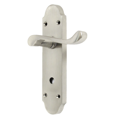 Poignées de porte Epsom pour salle de bain, serrure à levier à défilement - Charnières satinées