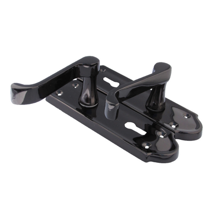 Poignées de porte Ashford multipack, serrure à clé, levier à défilement, nickel noir, 1/4/6 paires