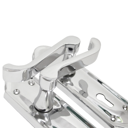 Poignée de porte Ashford avec serrure à clé et levier de défilement - Chrome
