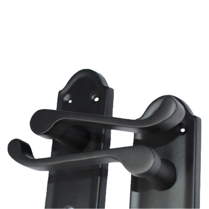 Poignées de porte Ashford multipack, serrure à clé, levier à défilement, noir mat, 1/4/6 paires
