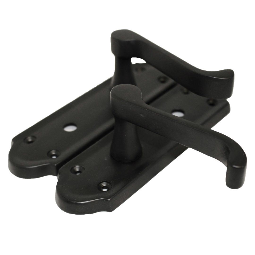 Poignées de porte Ashford pour salle de bain, lot de 1, 4 ou 6 paires, noir mat