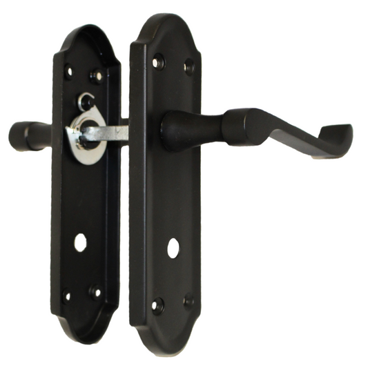 Poignée de porte Ashford pour salle de bain, levier à défilement – Noir mat