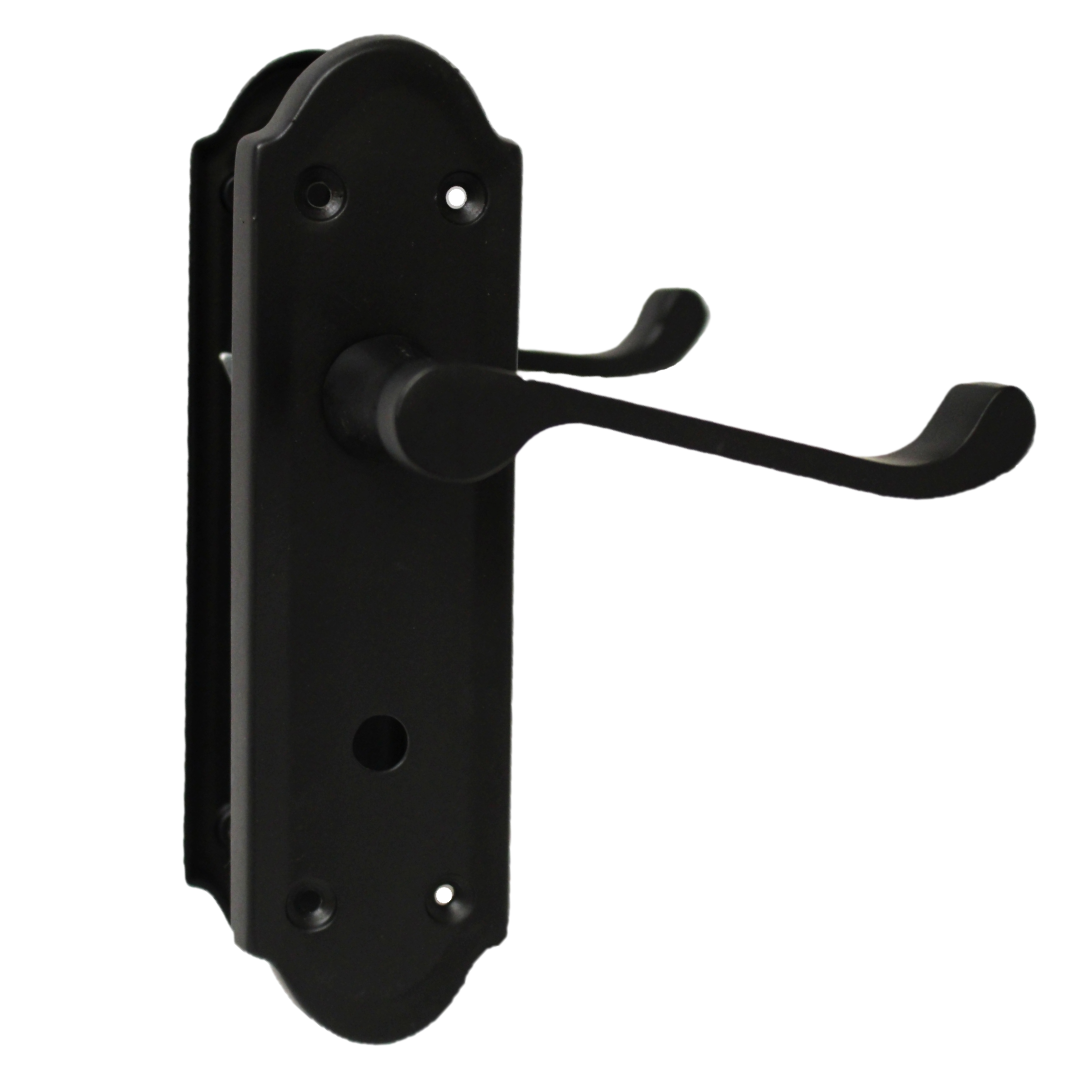 Poignée de porte Ashford pour salle de bain, levier à défilement – Noir mat