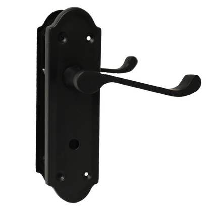 Poignée de porte Ashford pour salle de bain, levier à défilement – Noir mat