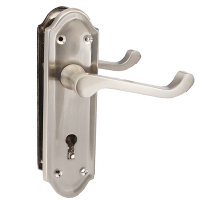 Poignées de porte Ashford multipack, serrure à clé, levier à défilement, satin, 1/4/6 paires
