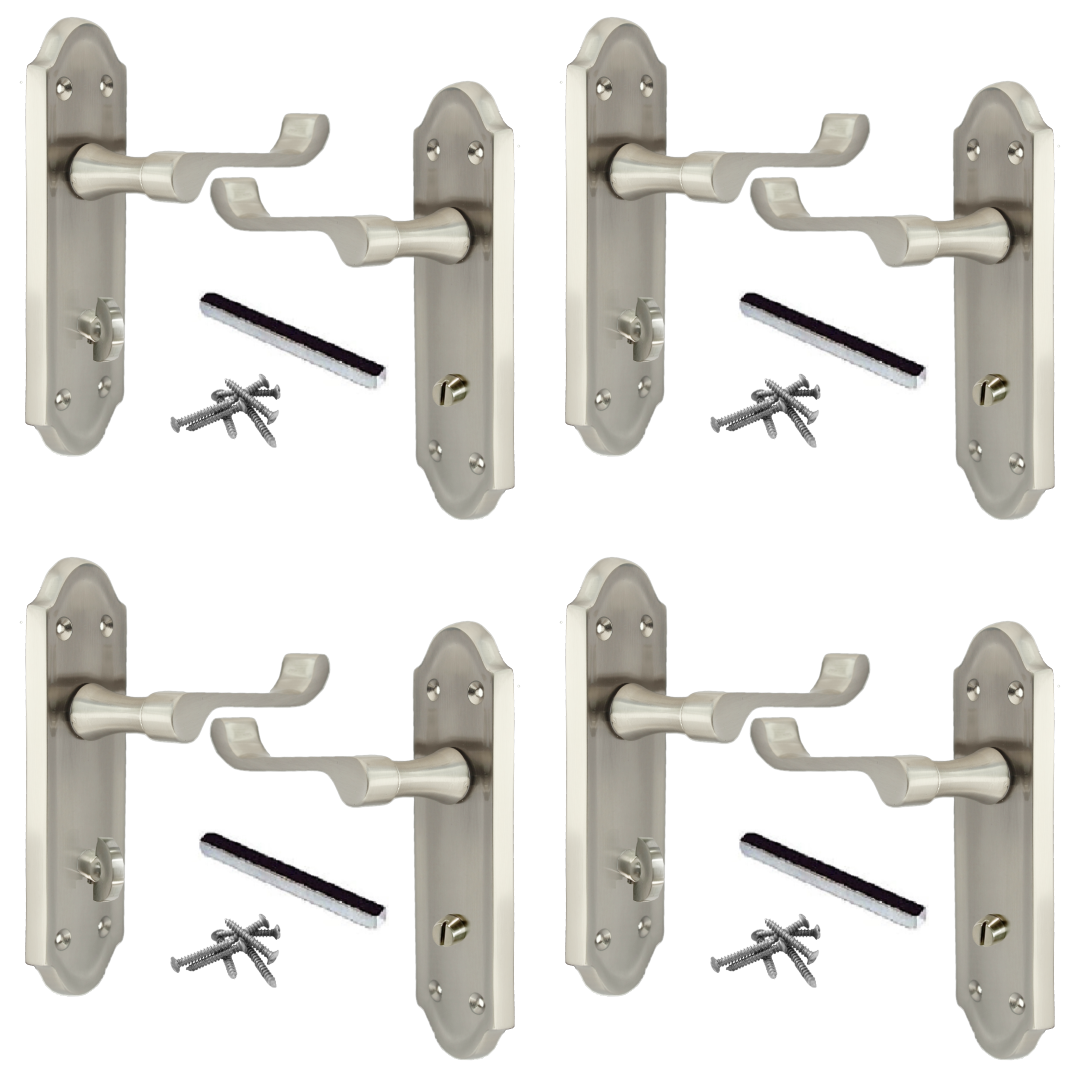 Poignées de porte multipack Ashford, style victorien, satinées, 1/4/6 paires