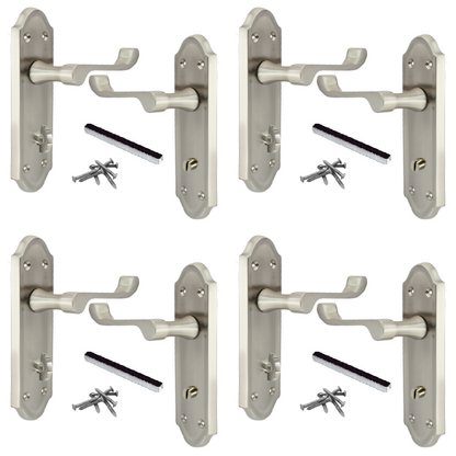Poignées de porte multipack Ashford, style victorien, satinées, 1/4/6 paires