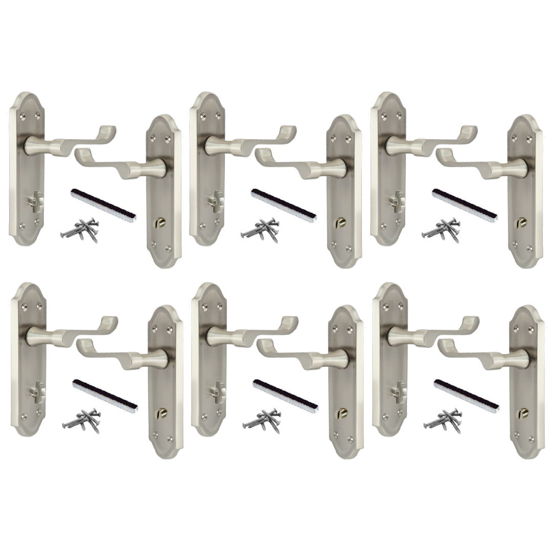 Poignées de porte multipack Ashford, style victorien, satinées, 1/4/6 paires