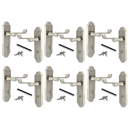 Poignées de porte multipack Ashford, style victorien, satinées, 1/4/6 paires