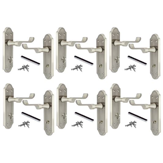 Poignées de porte multipack Ashford, style victorien, satinées, 1/4/6 paires