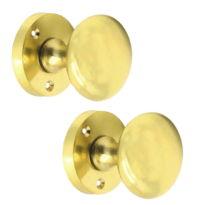 Boutons de porte ronds victoriens à mortaise, à ressort, avec écusson en laiton, serrure à clé, 56 mm