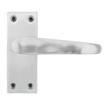 Poignées de porte victoriennes à levier droit - Chrome satiné 100 x 40 mm