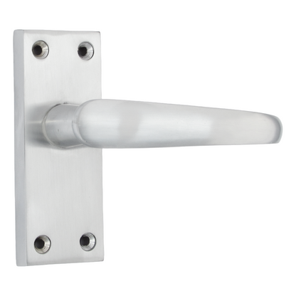 Poignées de porte victoriennes à levier droit - Chrome satiné, paquet de 100 x 40 mm