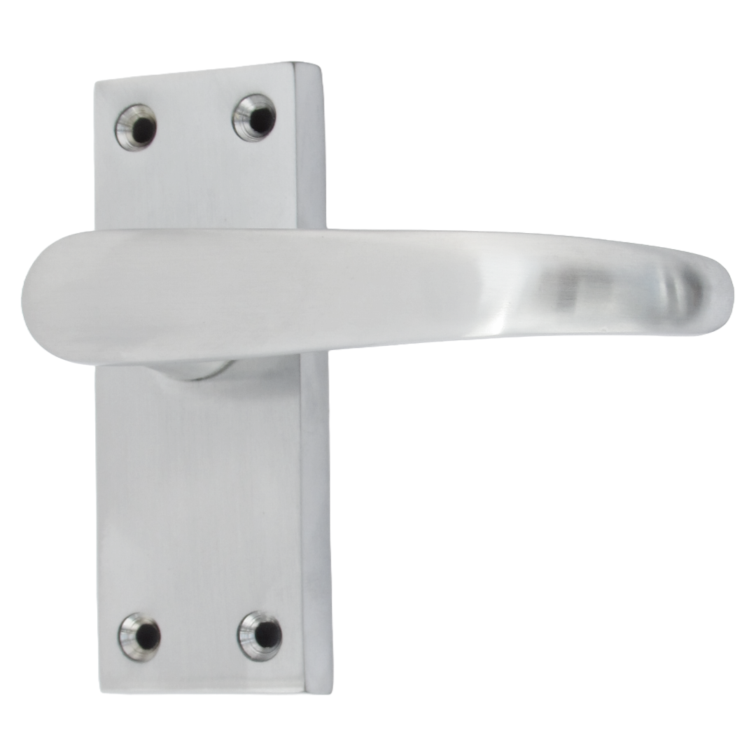 Poignées de porte victoriennes à levier droit - Chrome satiné, paquet de 100 x 40 mm