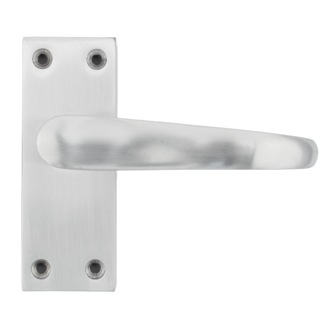 Poignées de porte victoriennes à levier droit - Chrome satiné, paquet de 100 x 40 mm
