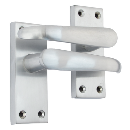 Poignées de porte victoriennes à levier droit - Chrome satiné, paquet de 100 x 40 mm