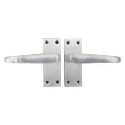 Poignées de porte victoriennes à levier droit - Chrome satiné, paquet de 100 x 40 mm