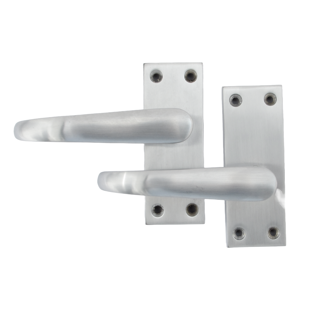 Poignées de porte victoriennes à levier droit - Chrome satiné, paquet de 100 x 40 mm