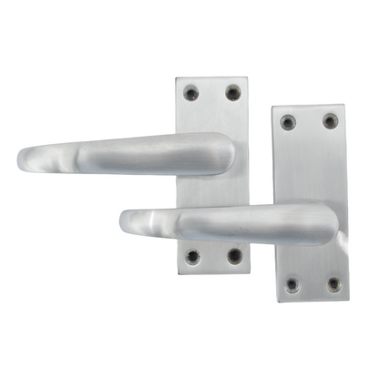 Poignées de porte victoriennes à levier droit - Chrome satiné, paquet de 100 x 40 mm