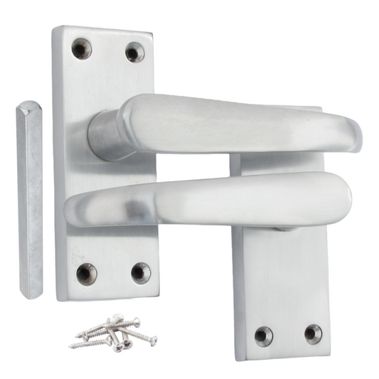 Poignées de porte victoriennes à levier droit - Chrome satiné 100 x 40 mm