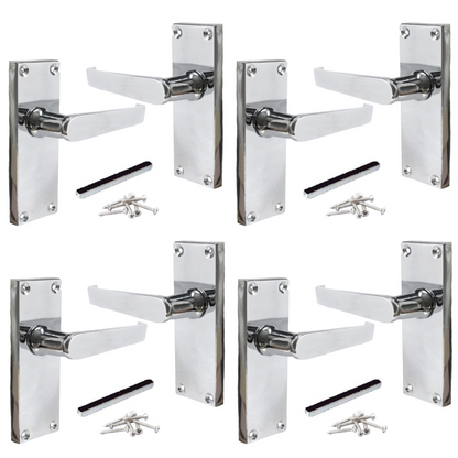 Poignées de porte multi-packs à levier droit style victorien - Chrome, 1/4/6 paires