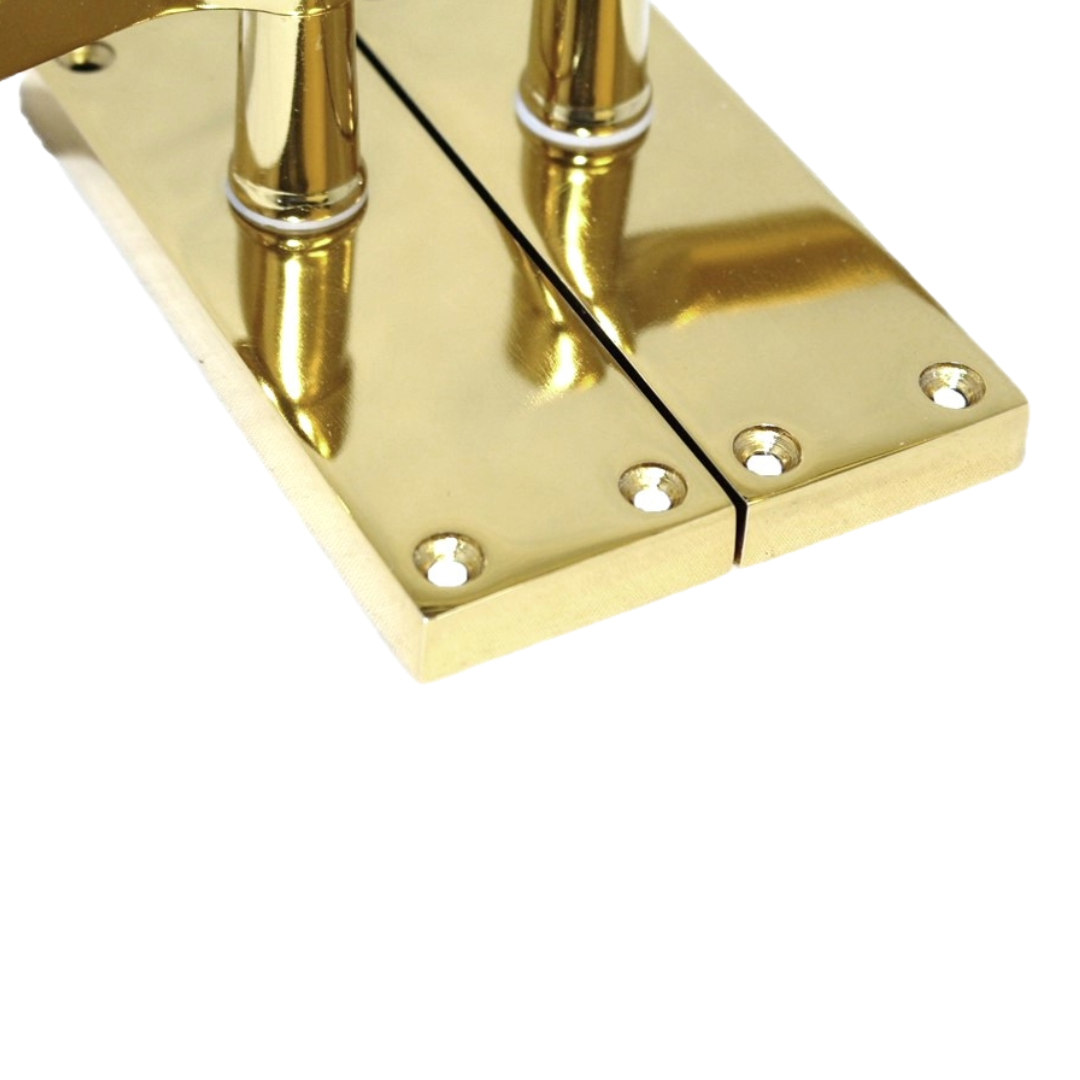 Poignées de porte à levier à défilement et loquet interne - Pack laiton 118 x 40 mm