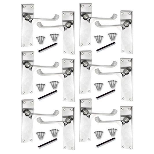Poignées de porte multi-packs à levier style victorien - Chrome - Pack de 1/4/6 paires